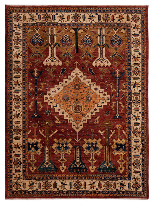 Nomad Akcha 127686 Red Traditional Hand Knotted Rug