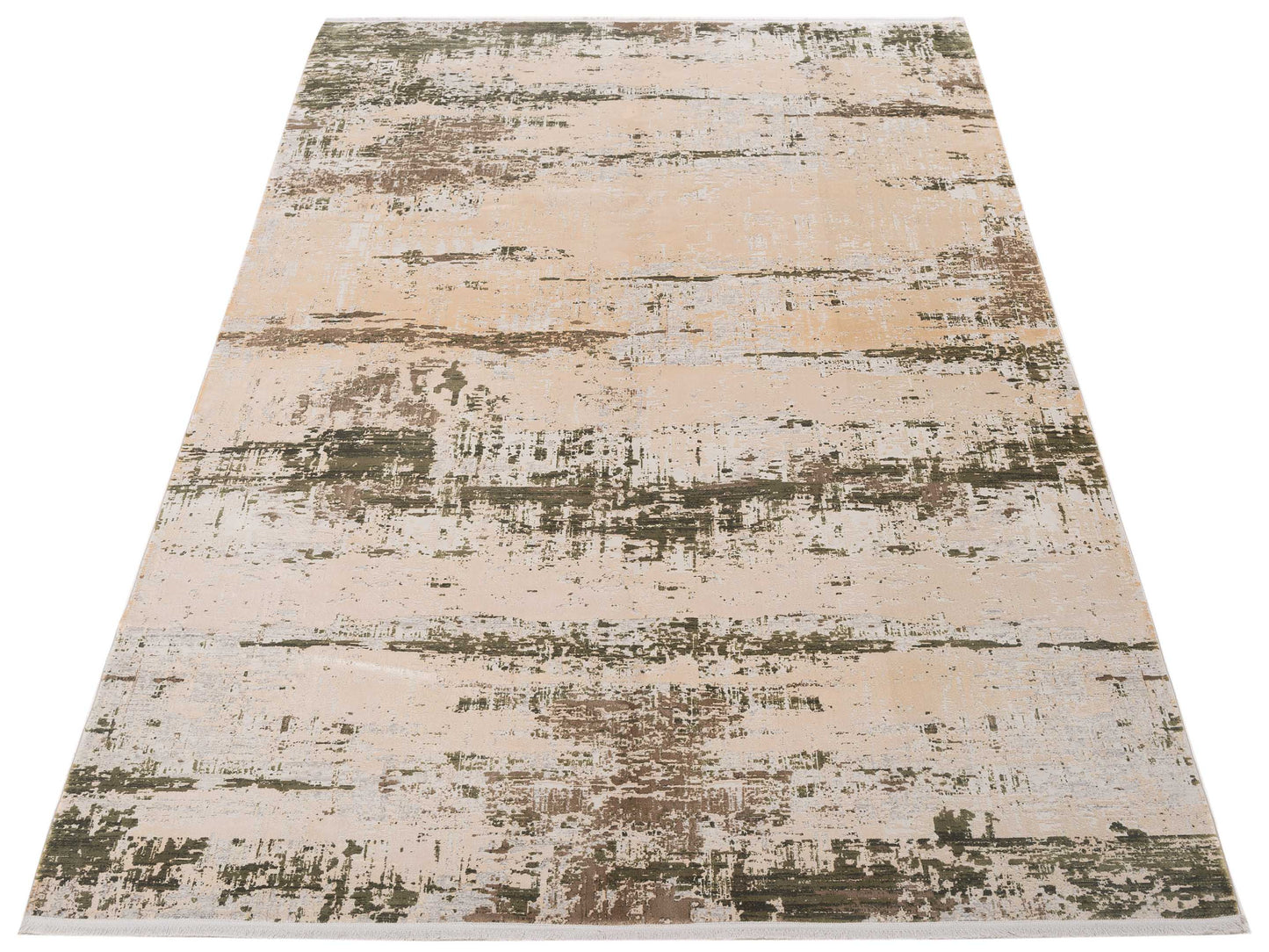 Bergamo Palermo 128030 Beige Green Contemporary Machine Made Rug