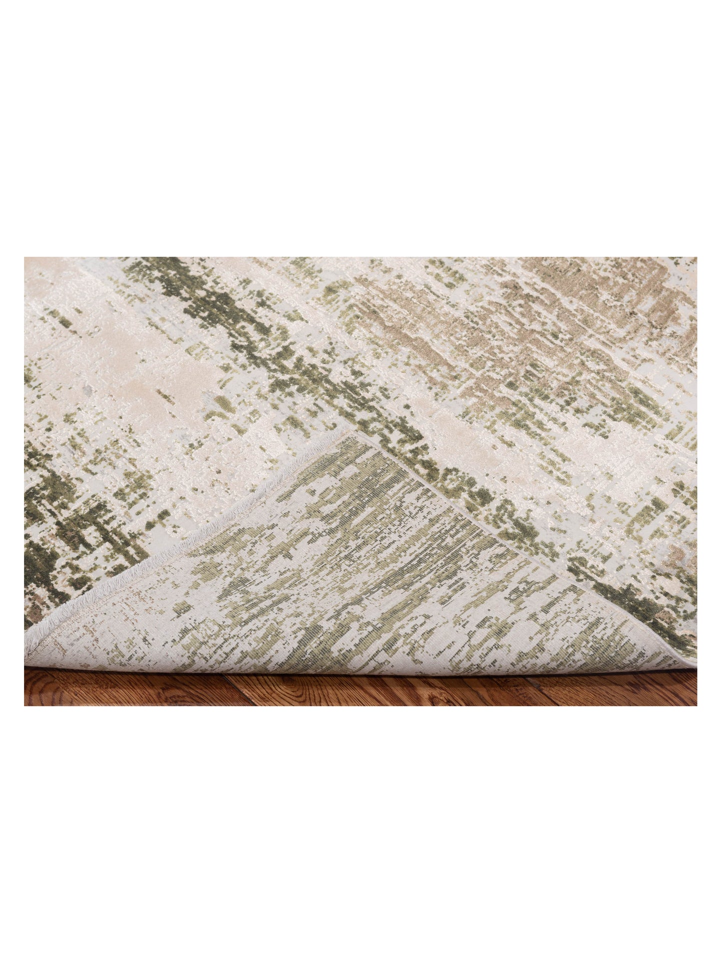 Bergamo Palermo 128030 Beige Green Contemporary Machine Made Rug