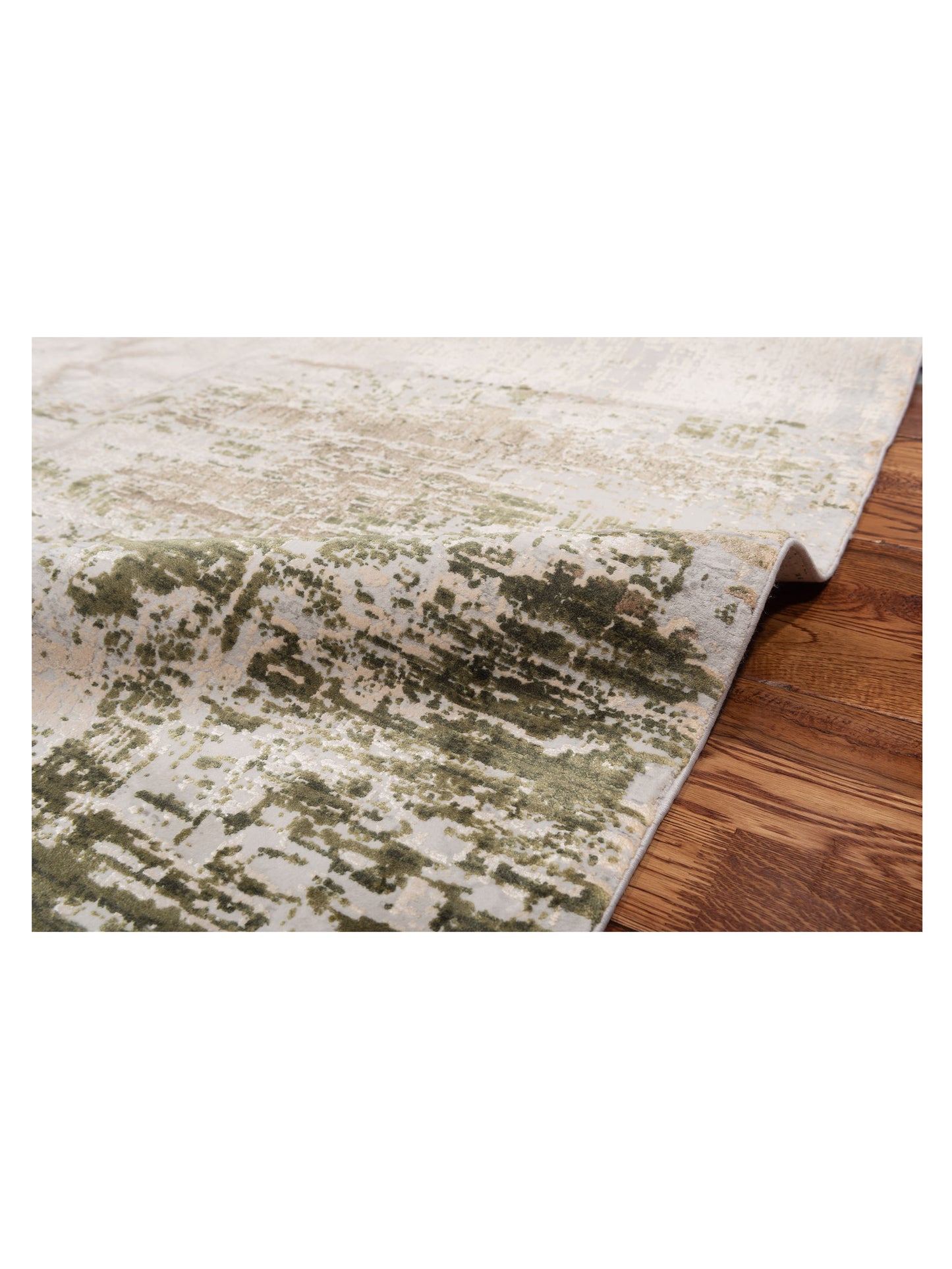 Bergamo Palermo 128030 Beige Green Contemporary Machine Made Rug