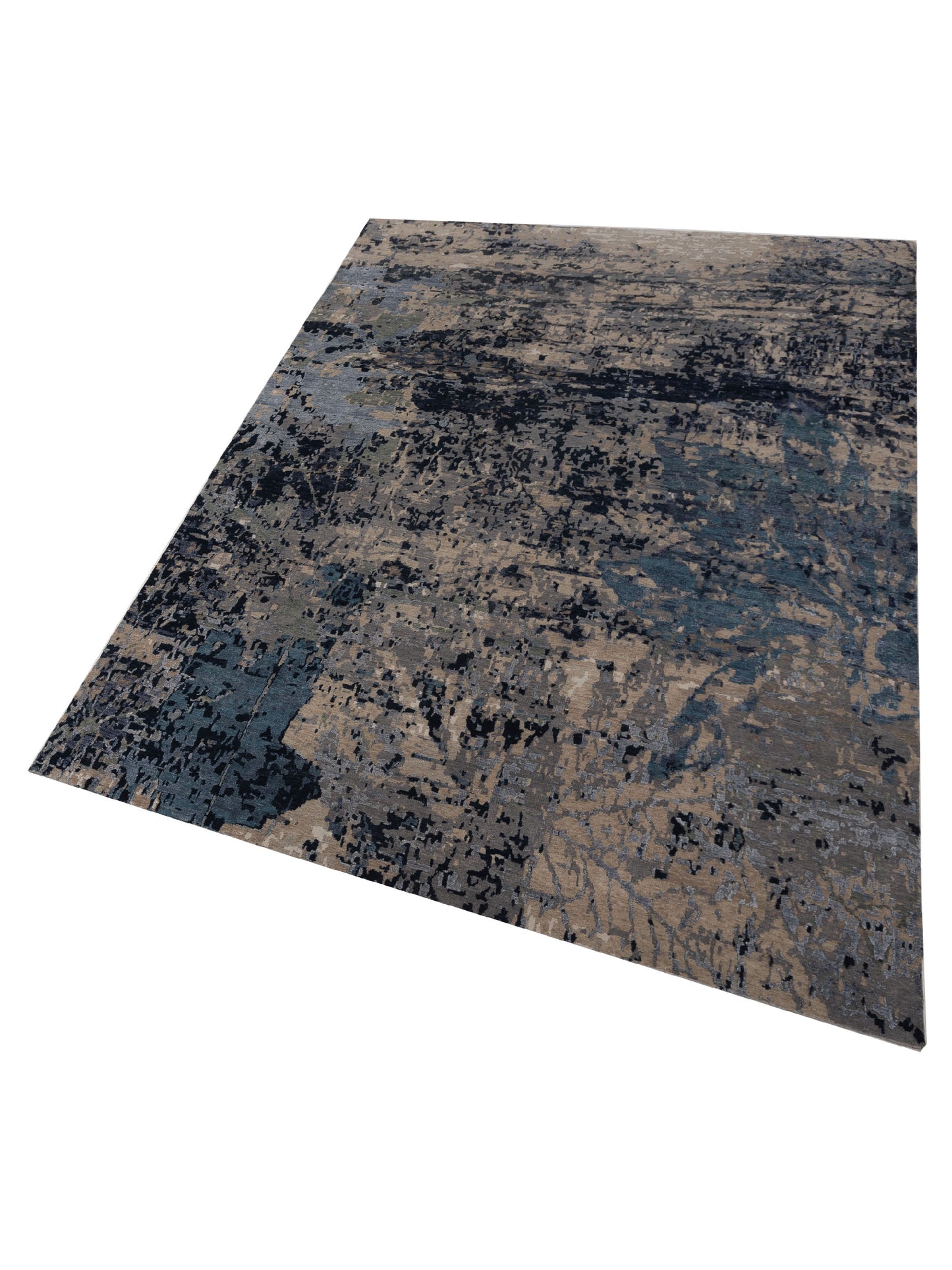 Siena Tibetino 128052 Silver Gray Contemporary Hand Knotted Rug