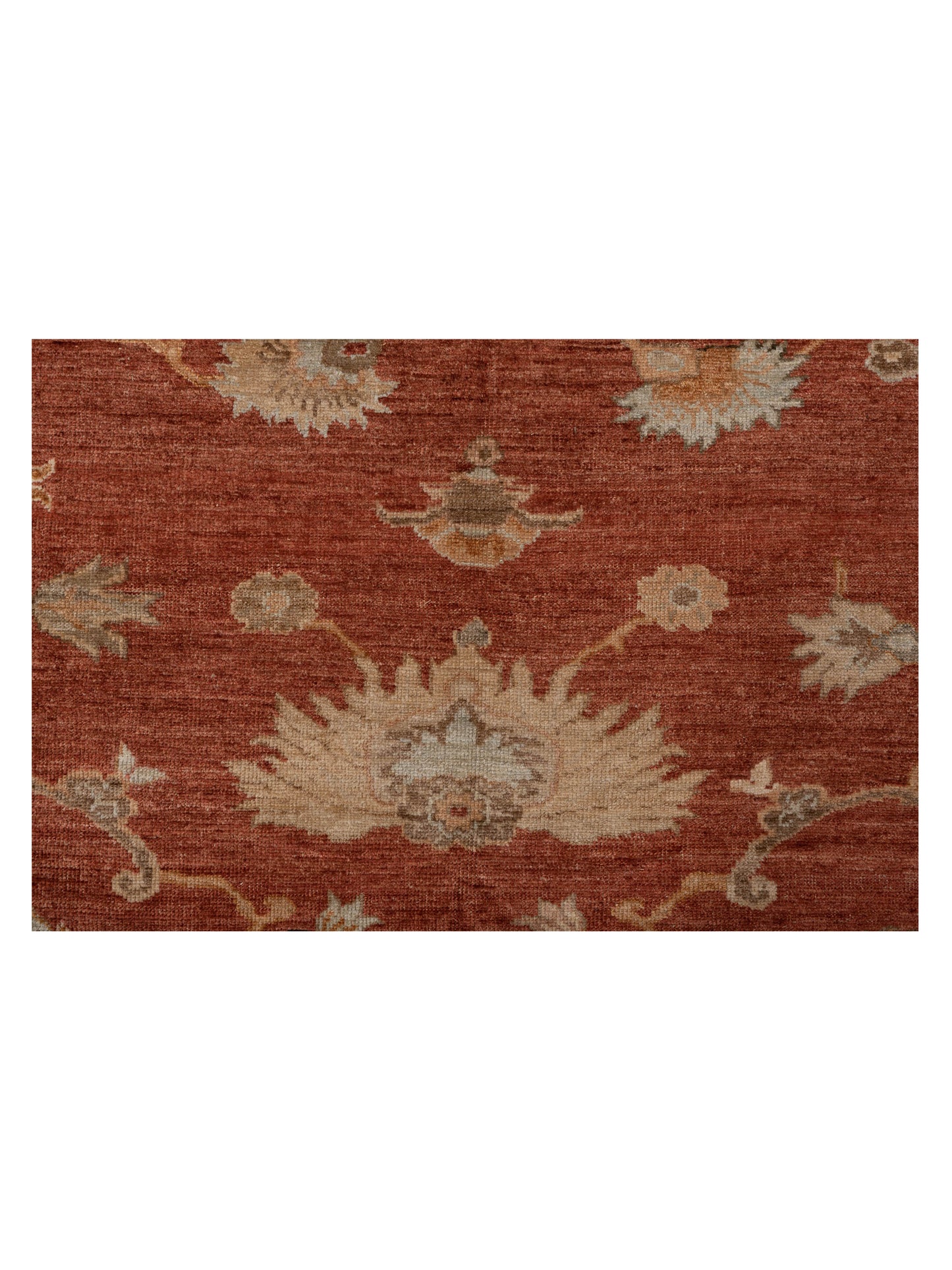 Authentic Angora Oushak Serap
 Rust Brown Traditional Hand Knotted Rug