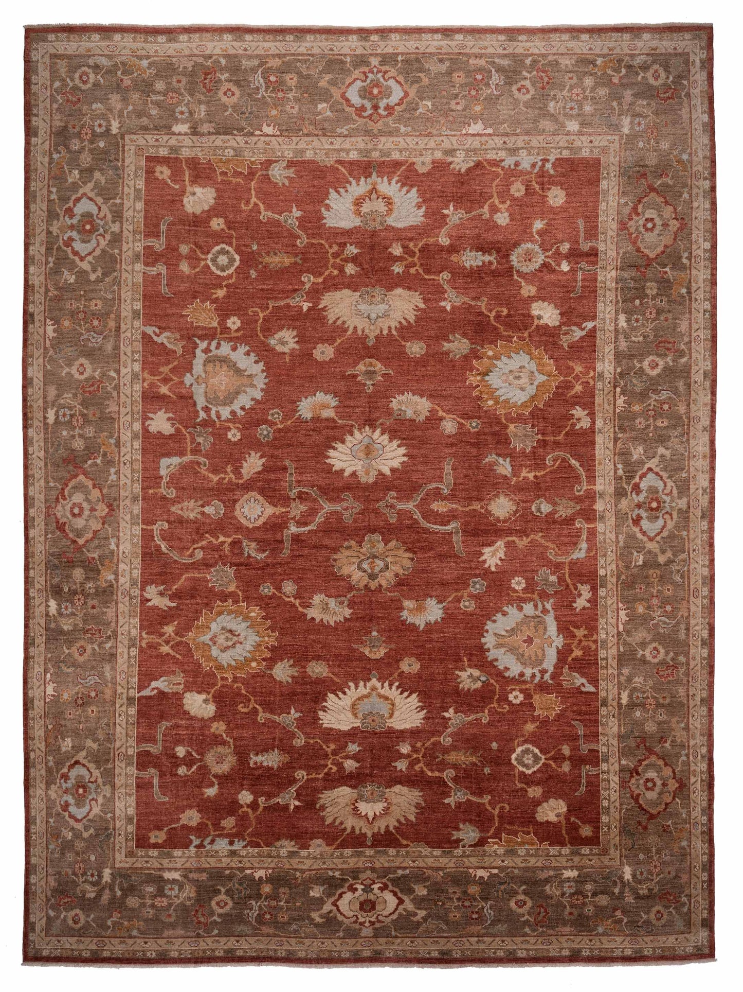 Authentic Angora Oushak Serap
 Rust Traditional Hand Knotted Rug