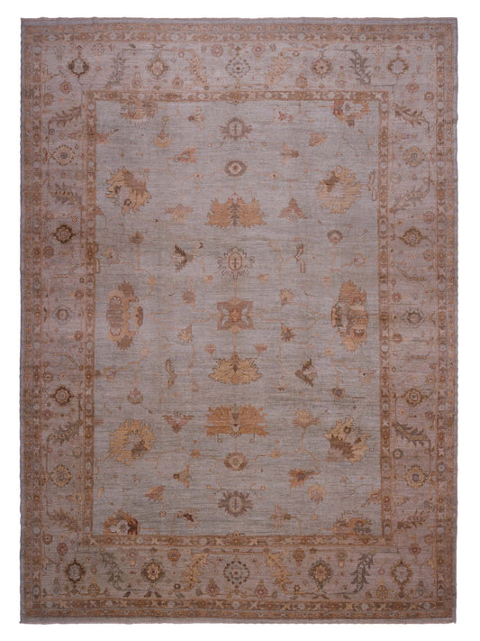 Authentic Angora Oushak Sezen Ice Blue Traditional Hand Knotted Rug