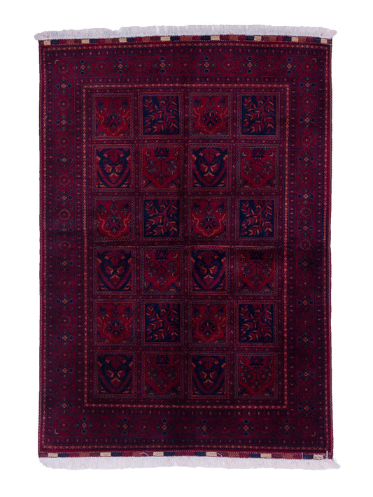 Nomad Afghan Belcik 128731 Red Tribal Hand Knotted Rug