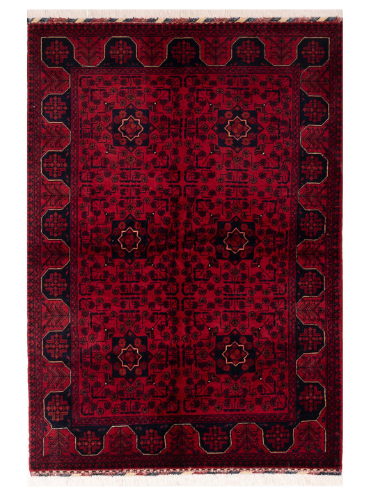 Nomad Afghan Belcik 128745 Red Tribal Hand Knotted Rug