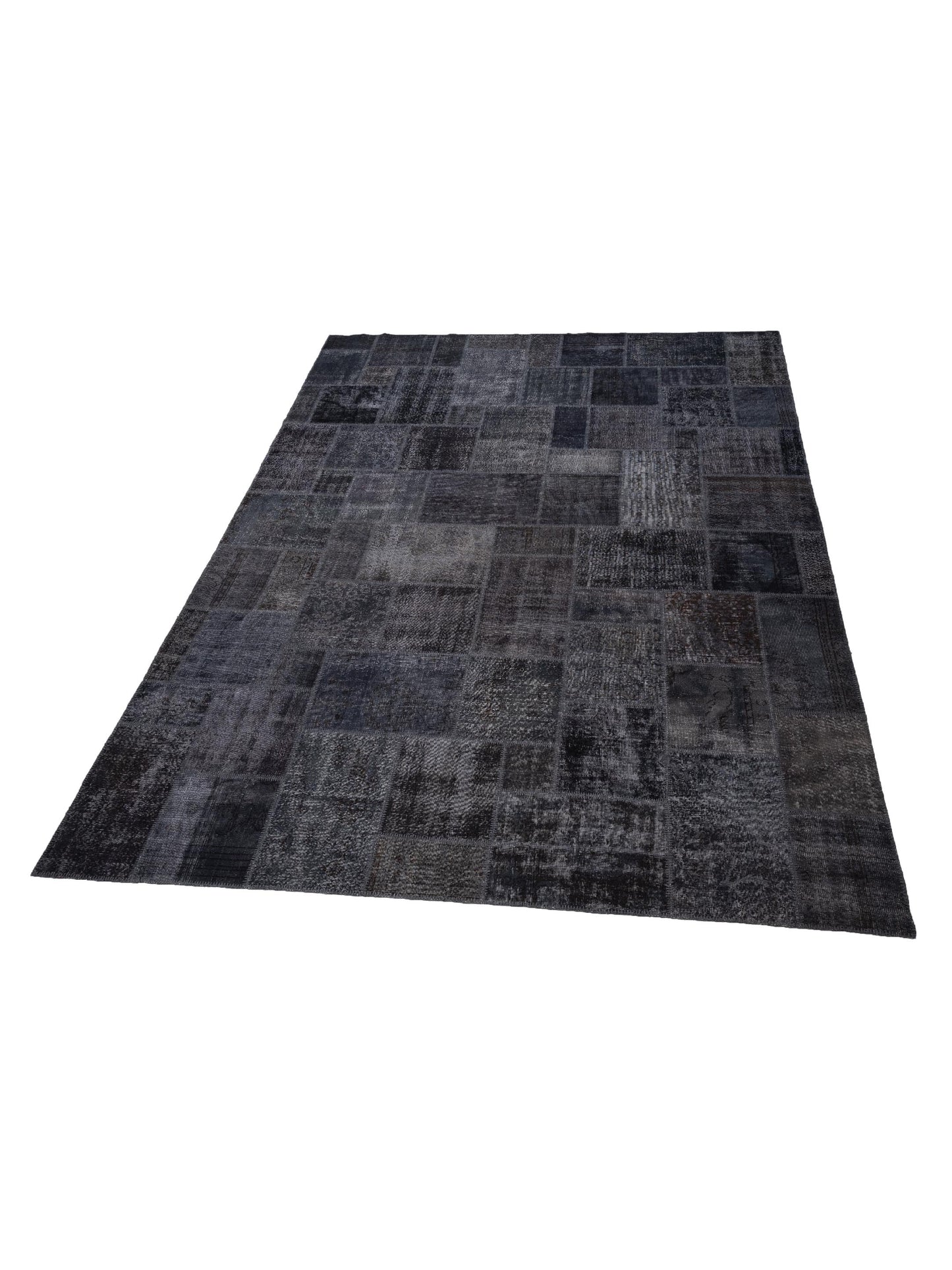 Pasha Turkish Vestige Patchwork 129333 Charcoal  Contemporary Hand Knotted Rug