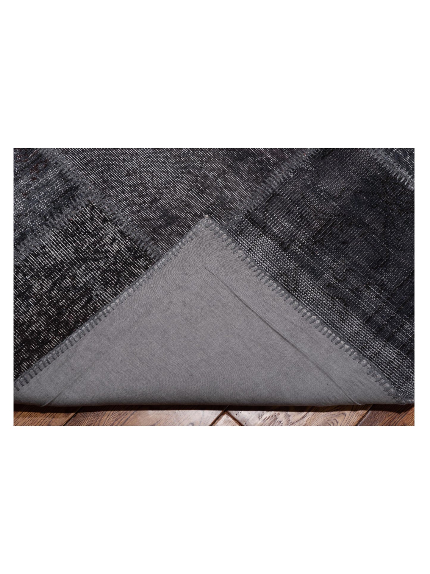 Pasha Turkish Vestige Patchwork 129333 Charcoal  Contemporary Hand Knotted Rug