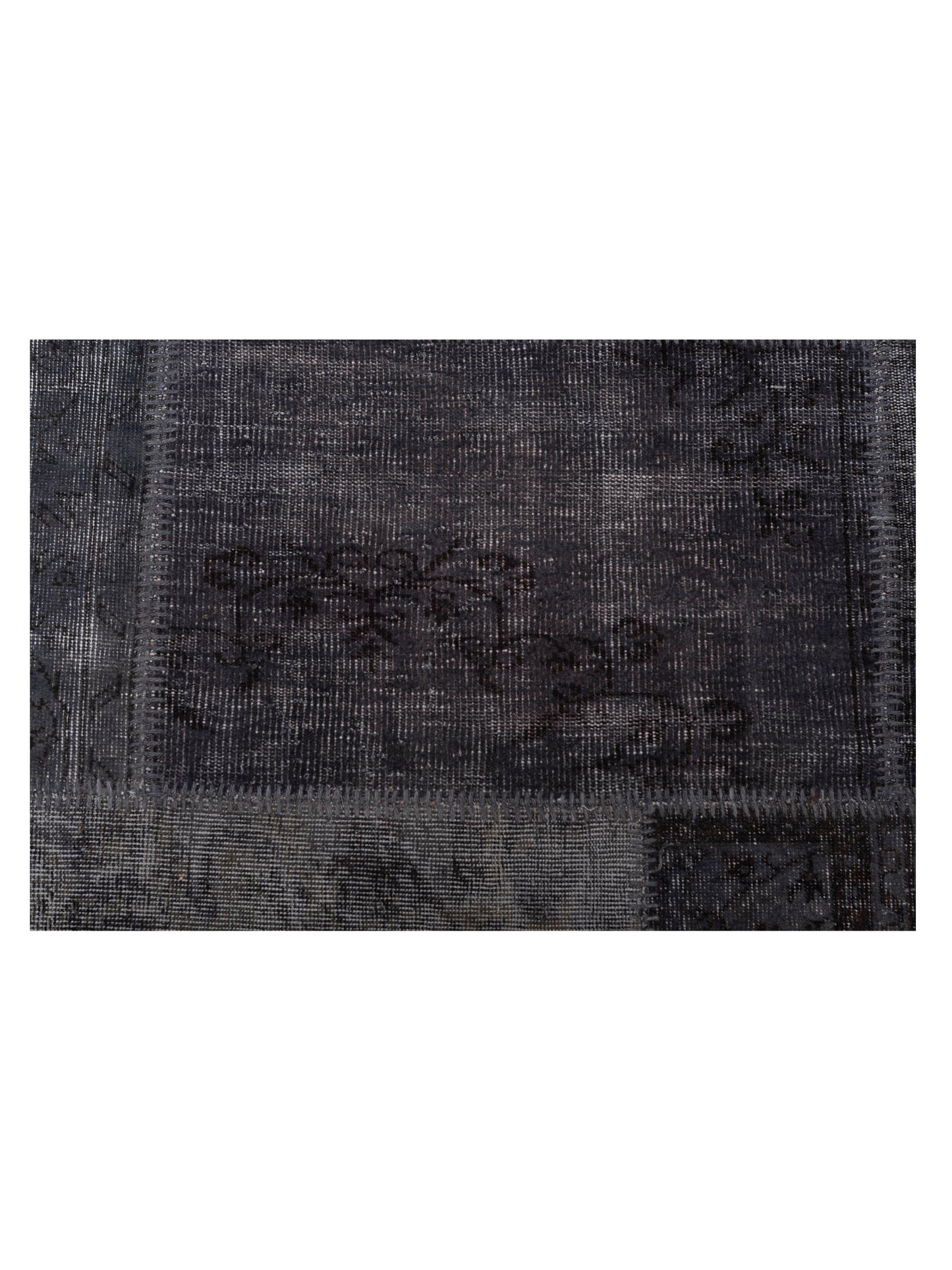 Pasha Turkish Vestige Patchwork 129333 Charcoal  Contemporary Hand Knotted Rug