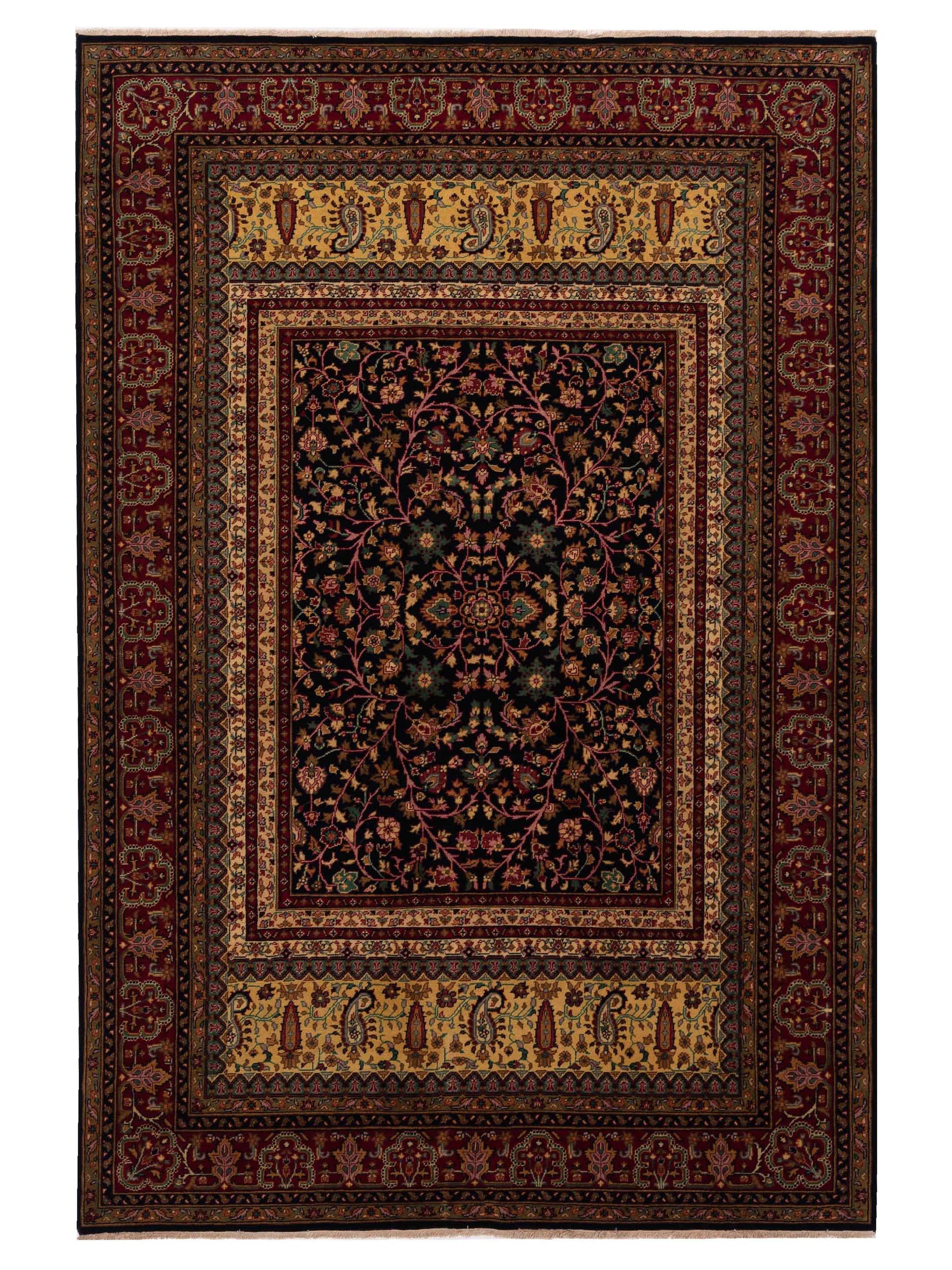 Rajpur Sivas 129430 Black Traditional Hand Knotted Rug