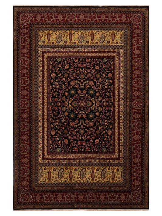 Rajpur Sivas 129430 Black Traditional Hand Knotted Rug