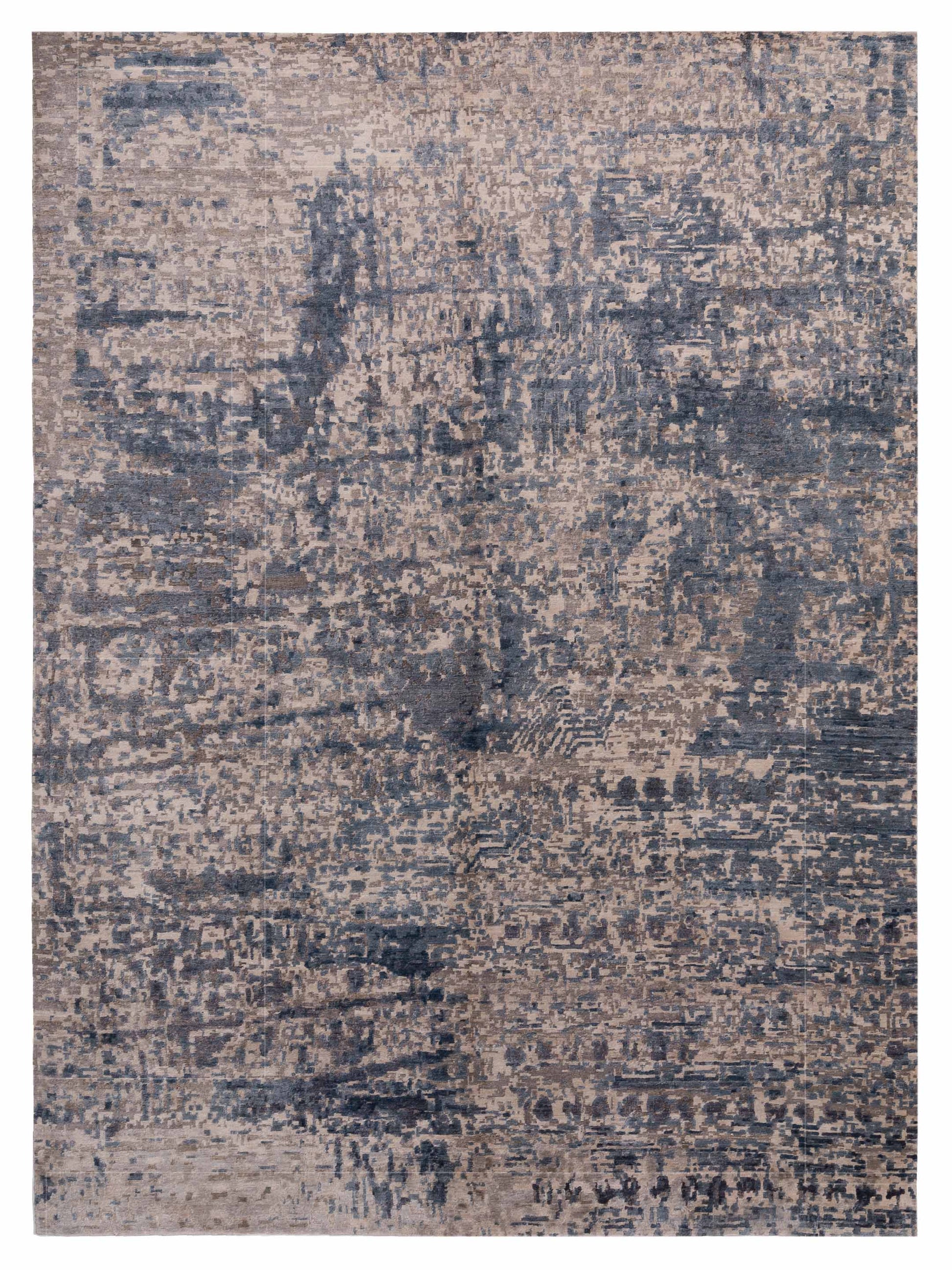 Siena Tibetino 129526 Silver Contemporary Hand Knotted Rug