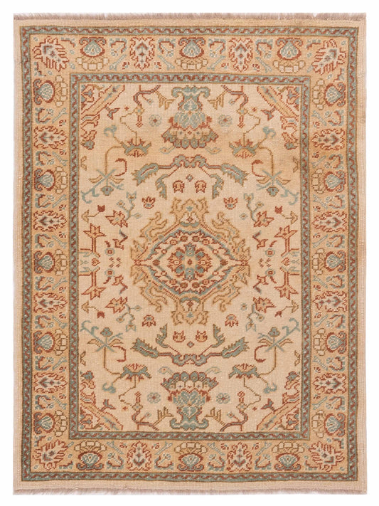 Pasha Authentic Oushak Belkaya Beige Traditional Hand Knotted Rug