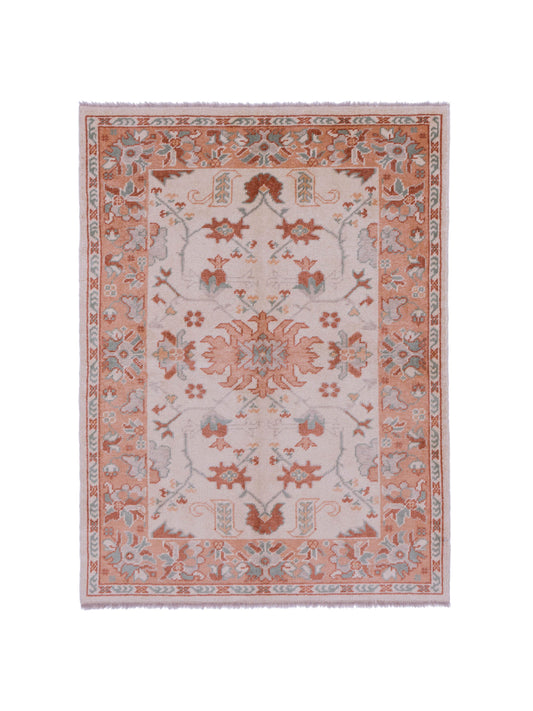 Pasha Authentic Oushak Akbulak Ivory Traditional Hand Knotted Rug