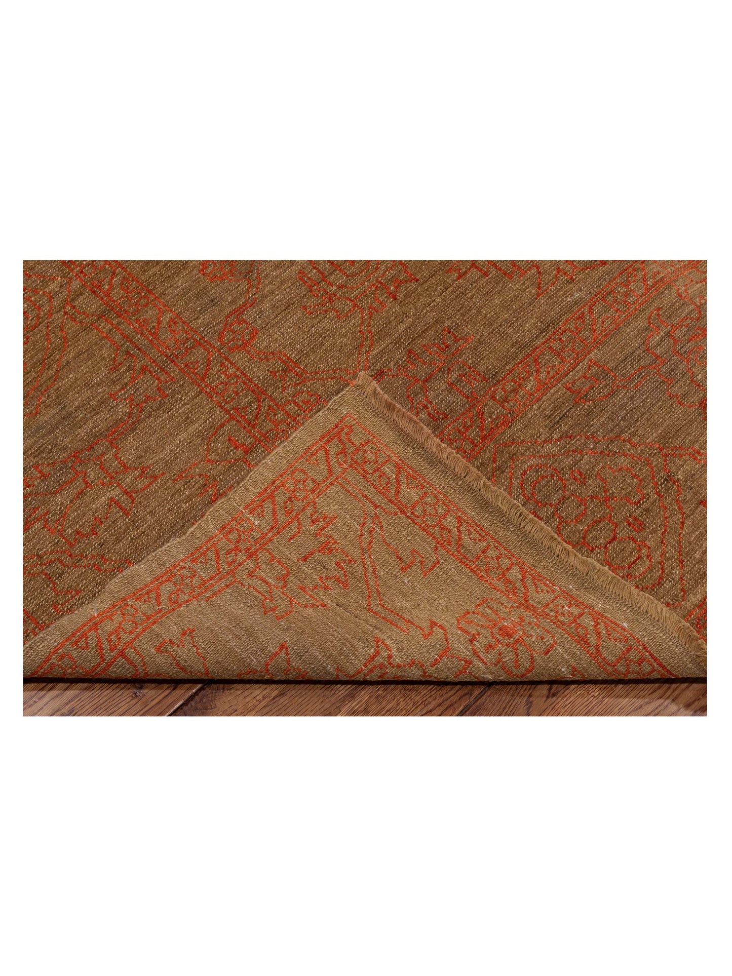 Pasha Ceyhan Jade Brown Orange Transitional Hand Knotted Rug