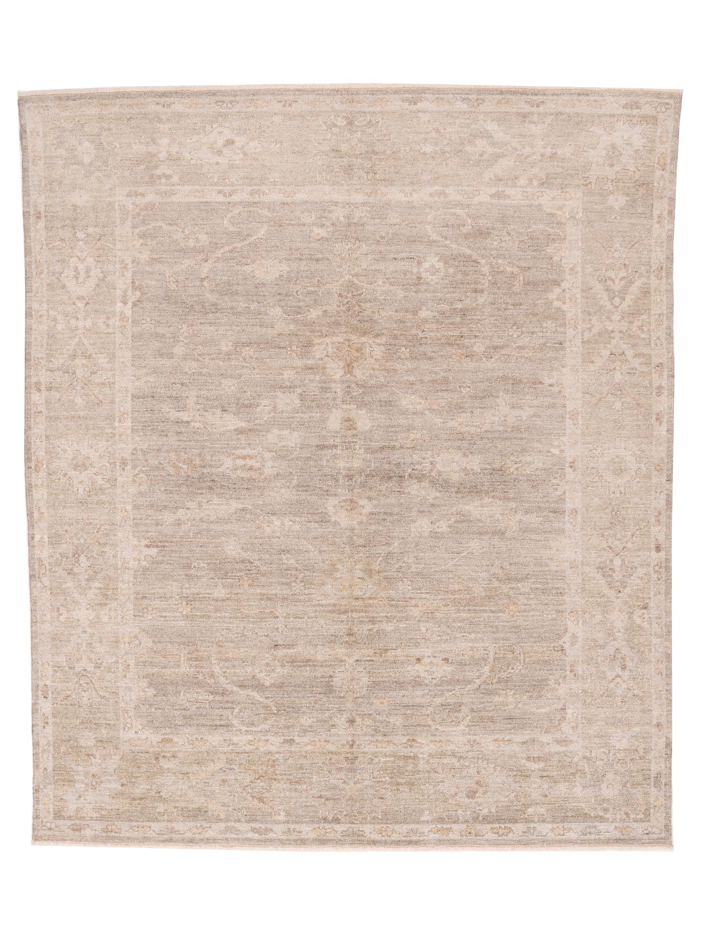 Authentic Angora Oushak Bade Gray Traditional Hand Knotted Rug