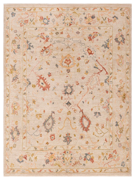 Authentic Angora Oushak Esra Beige Traditional Hand Knotted Rug