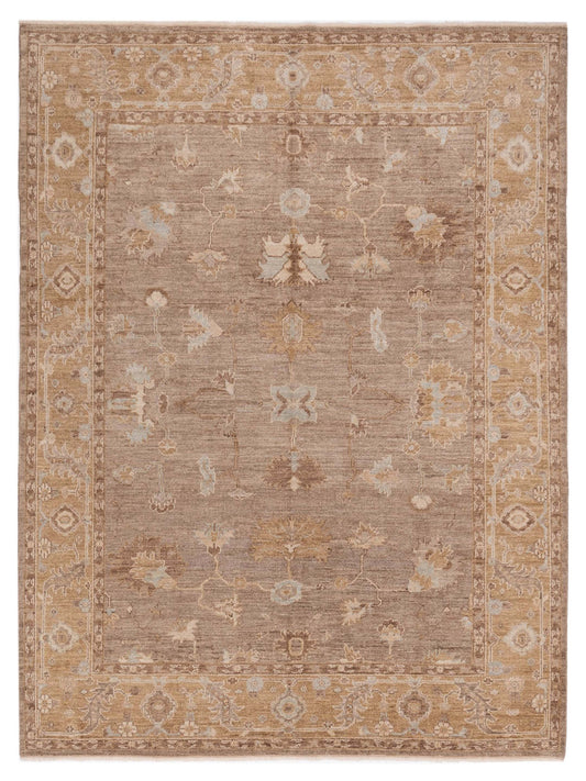 Authentic Angora Oushak Sezen Brown Traditional Hand Knotted Rug