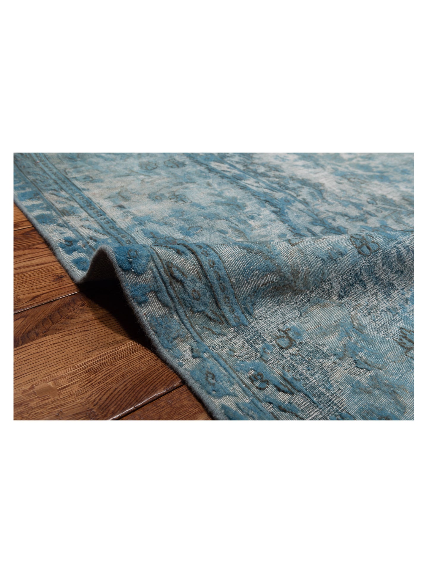 Pasha Vintage 130321 Blue  Transitional Hand Knotted Rug