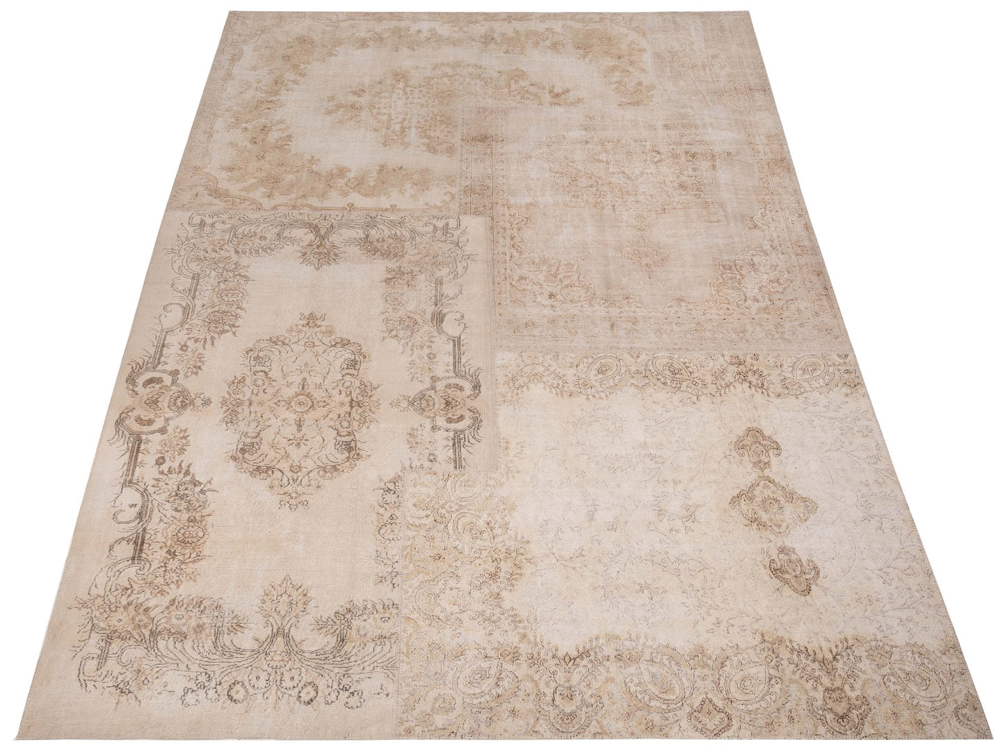 Pasha Turkish Vestige Patchwork 130961 Natural  Contemporary Hand Knotted Rug