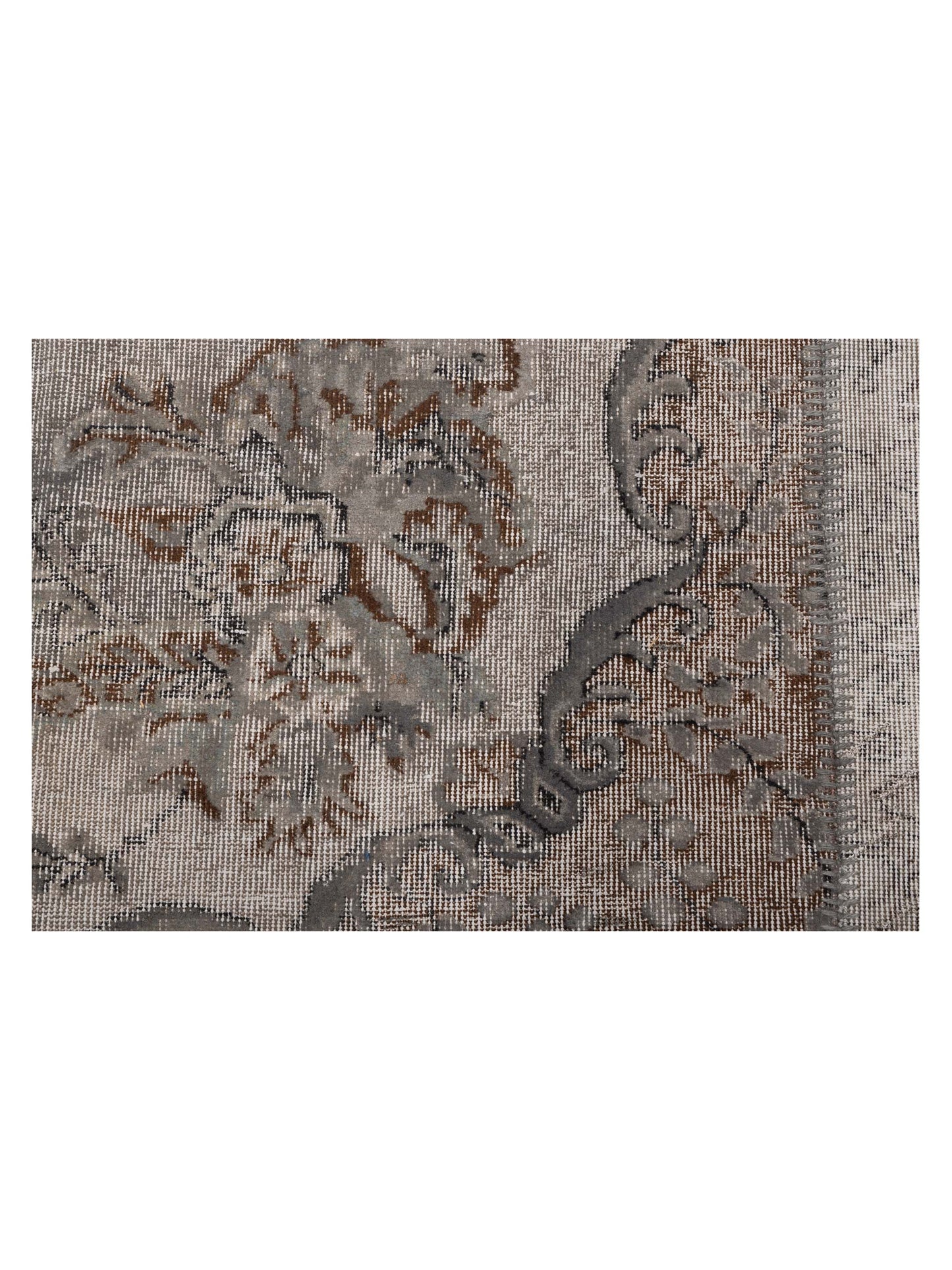 Pasha Turkish Vestige Patchwork 130963 Gray  Contemporary Hand Knotted Rug