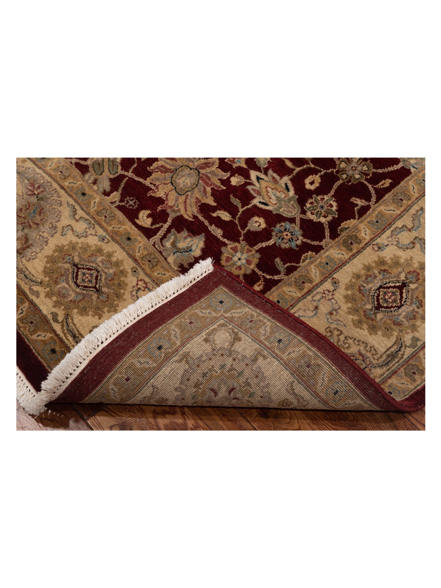 Rajpur Crown 131278 Burgundy Beige Transitional Hand Knotted Rug