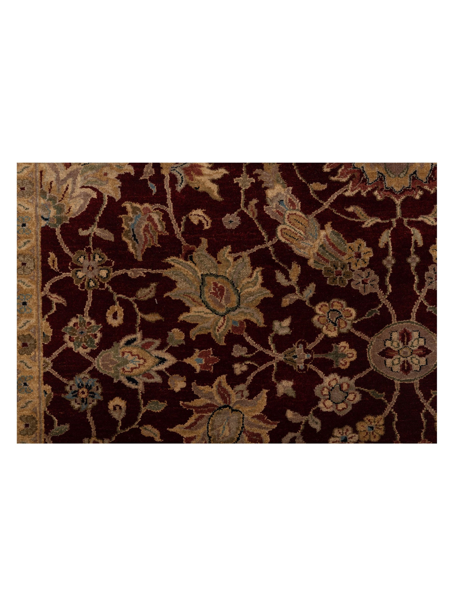 Rajpur Crown 131278 Burgundy Beige Transitional Hand Knotted Rug