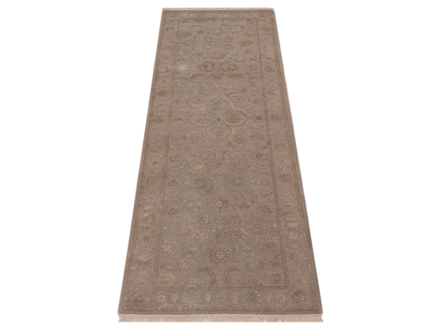 Rajpur Imperial Silk 135470 Gray Gray Traditional Hand Knotted Rug