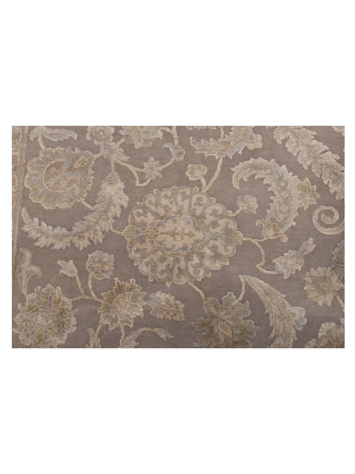 Rajpur Imperial Silk 135503 Silver Silver Traditional Hand Knotted Rug