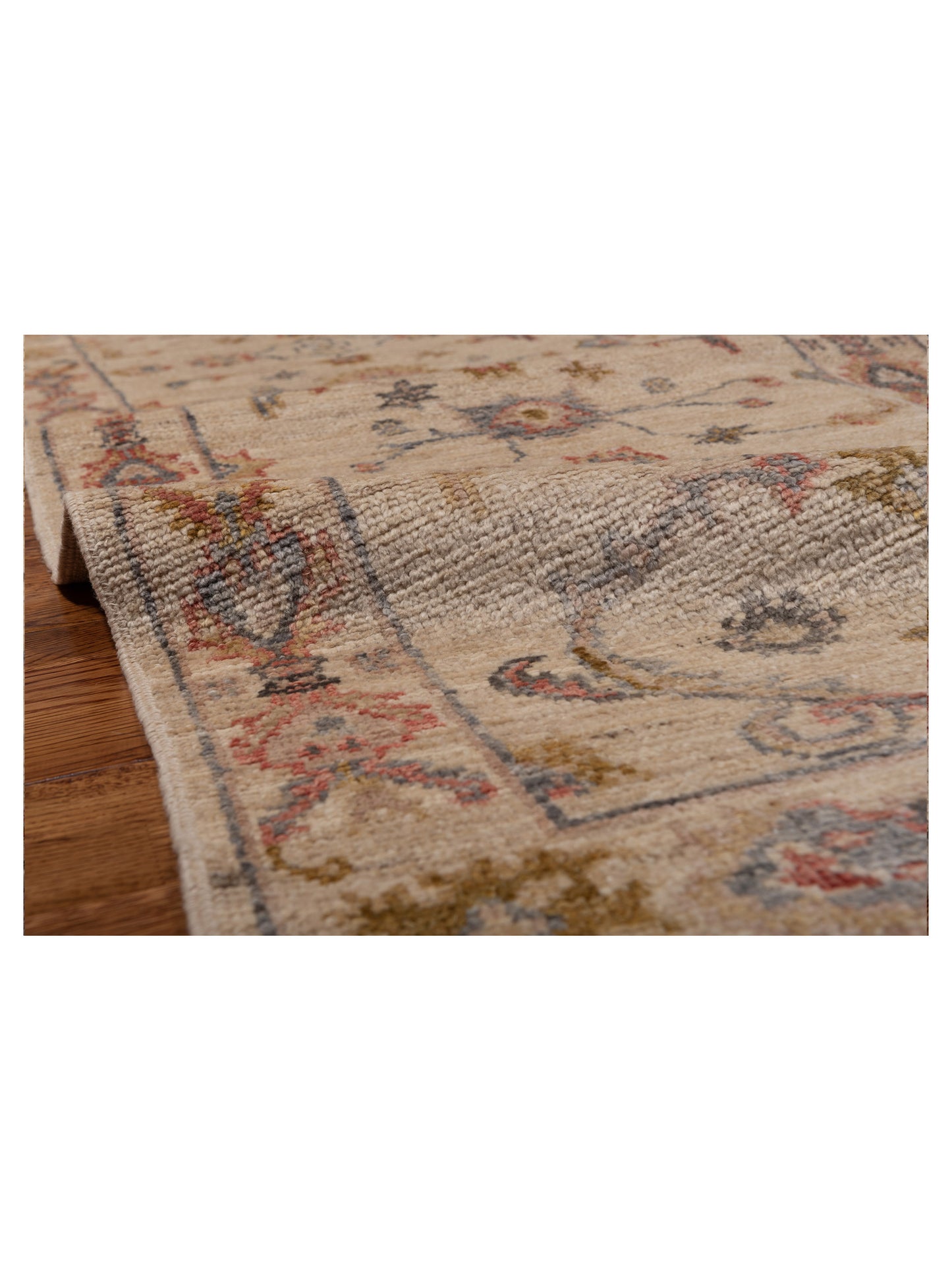 Authentic Angora Oushak Bade Ivory Ivory Traditional Hand Knotted Rug