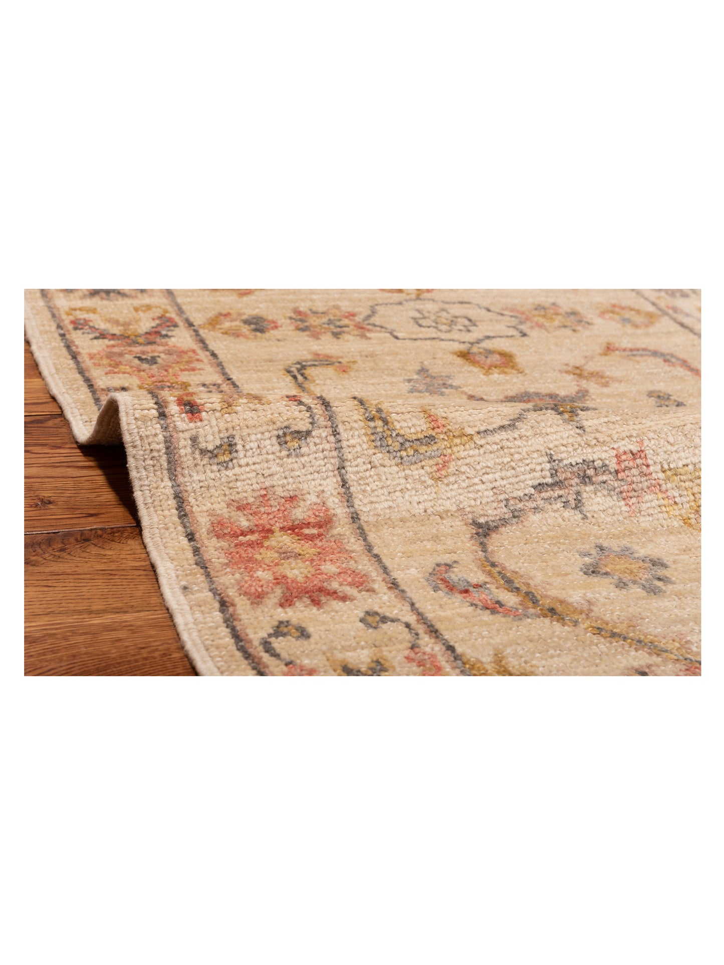 Authentic Angora Oushak Bade Ivory Ivory Traditional Hand Knotted Rug