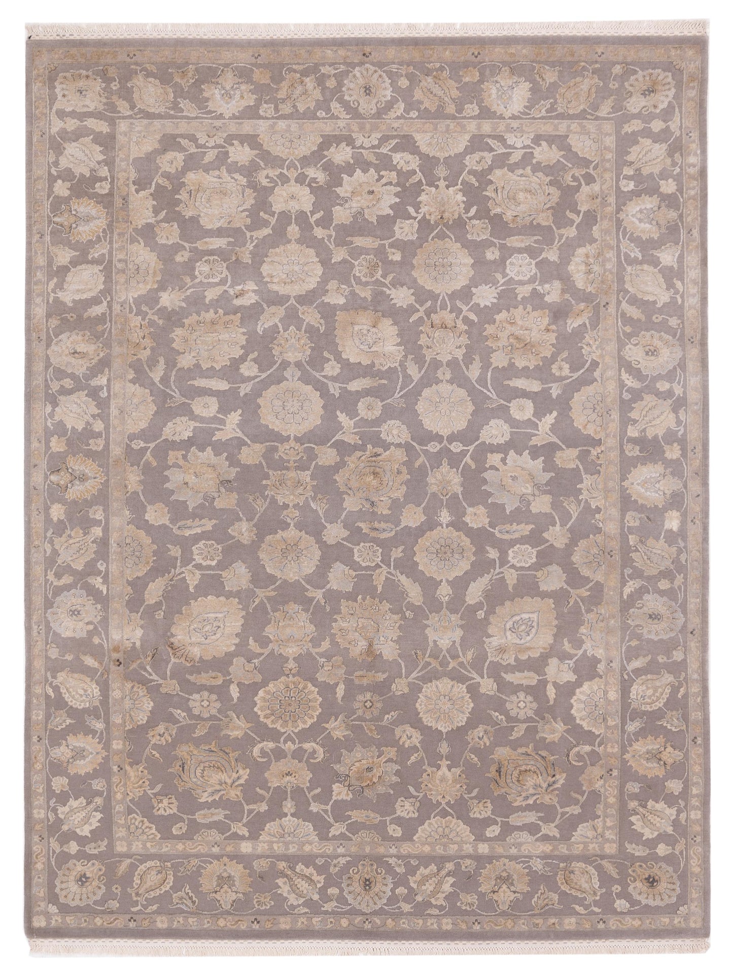 Rajpur Imperial Silk 141439 Silver Traditional Hand Knotted Rug