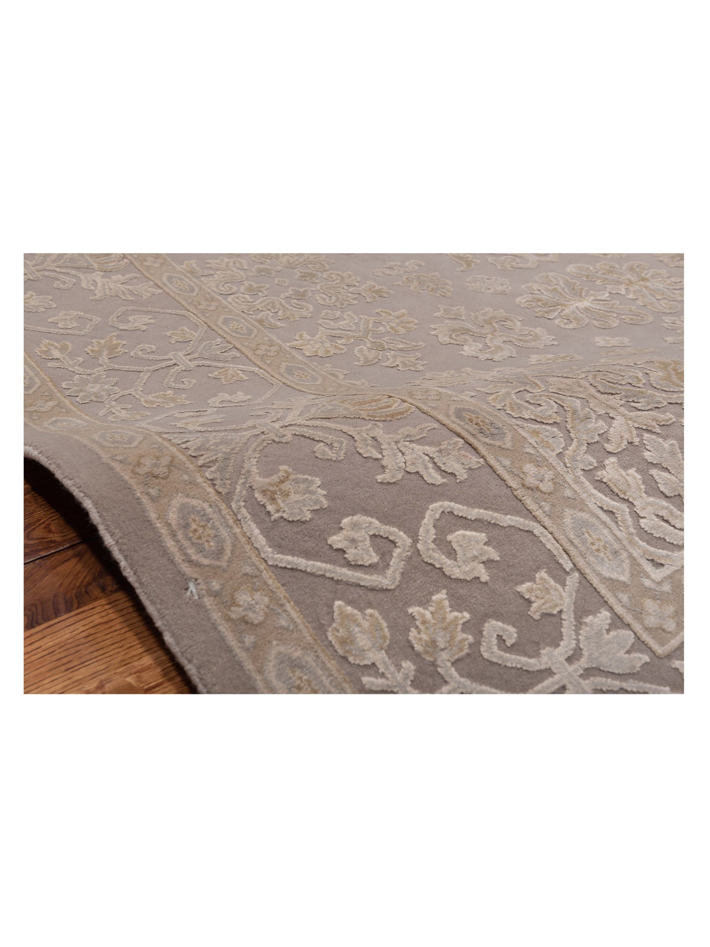 Rajpur Imperial Silk 141440 Silver Silver Traditional Hand Knotted Rug