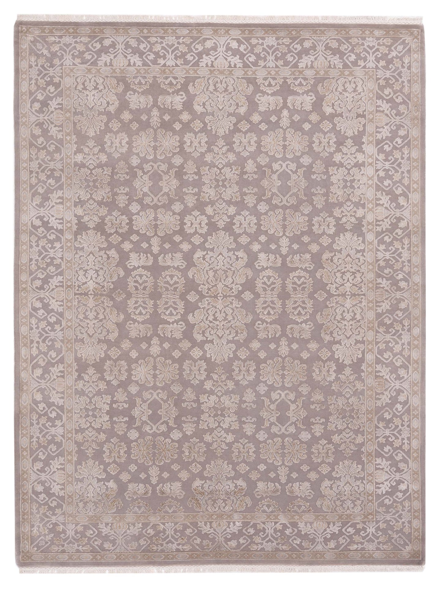 Rajpur Imperial Silk 141440 Silver Traditional Hand Knotted Rug