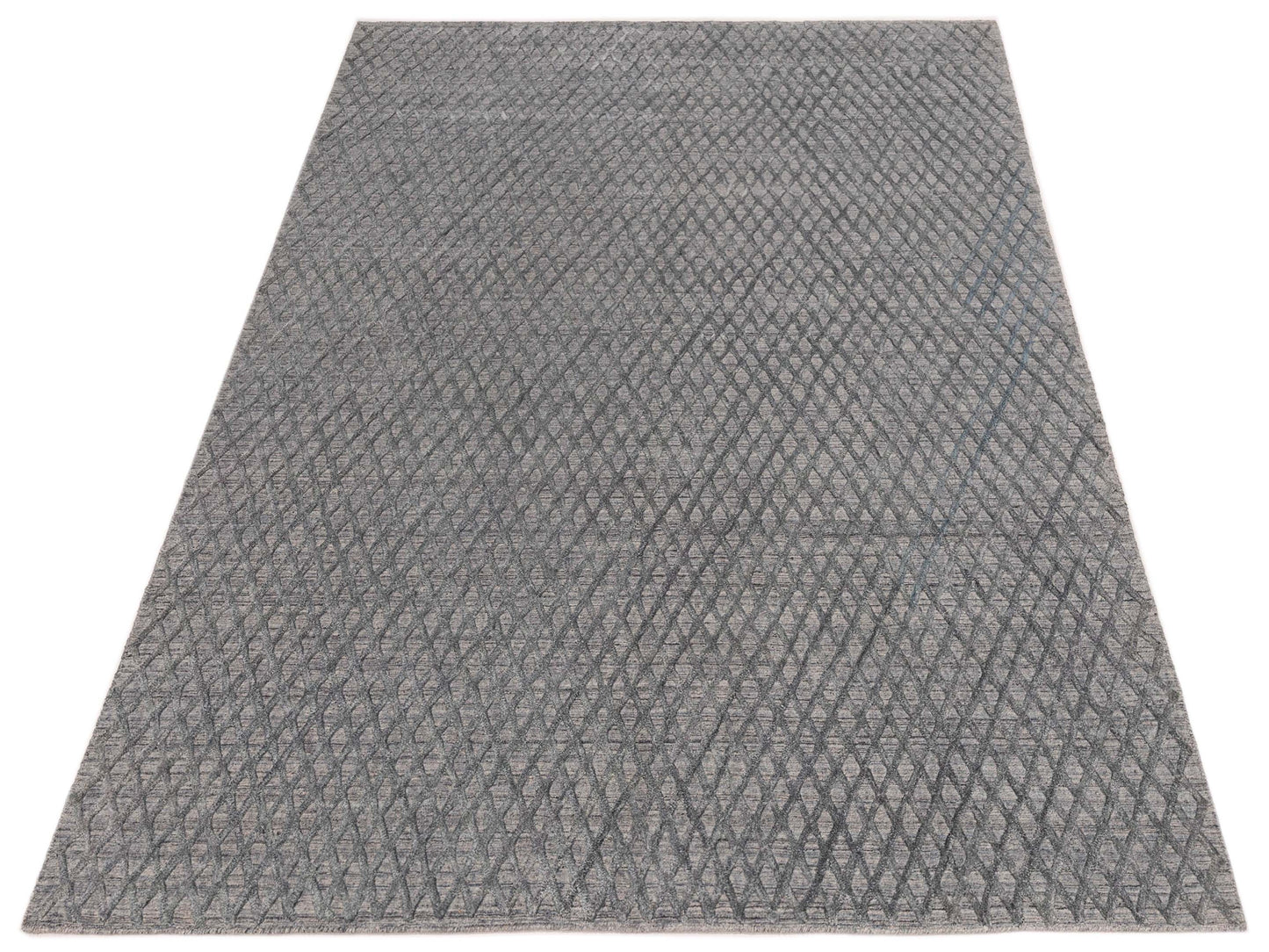 Siena Himalayan 142592 Gray Blue Gray Blue Contemporary Hand Knotted Rug