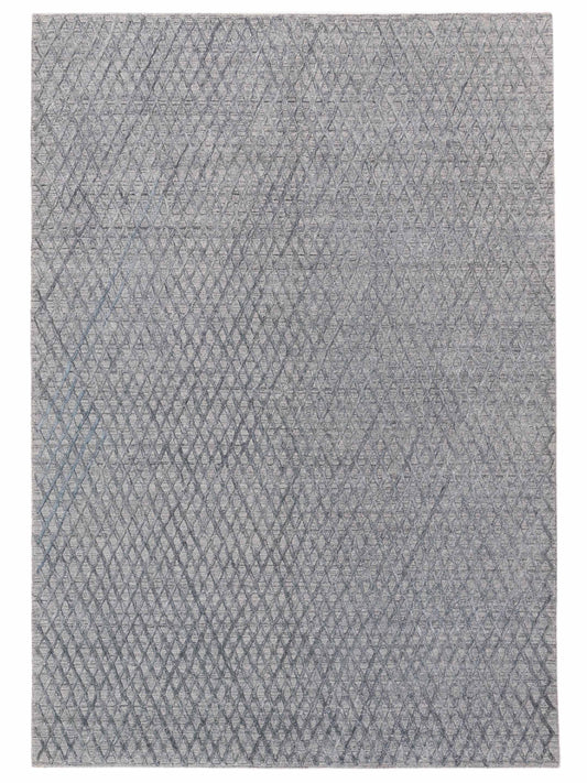 Siena Himalayan 142592 Gray Blue Contemporary Hand Knotted Rug