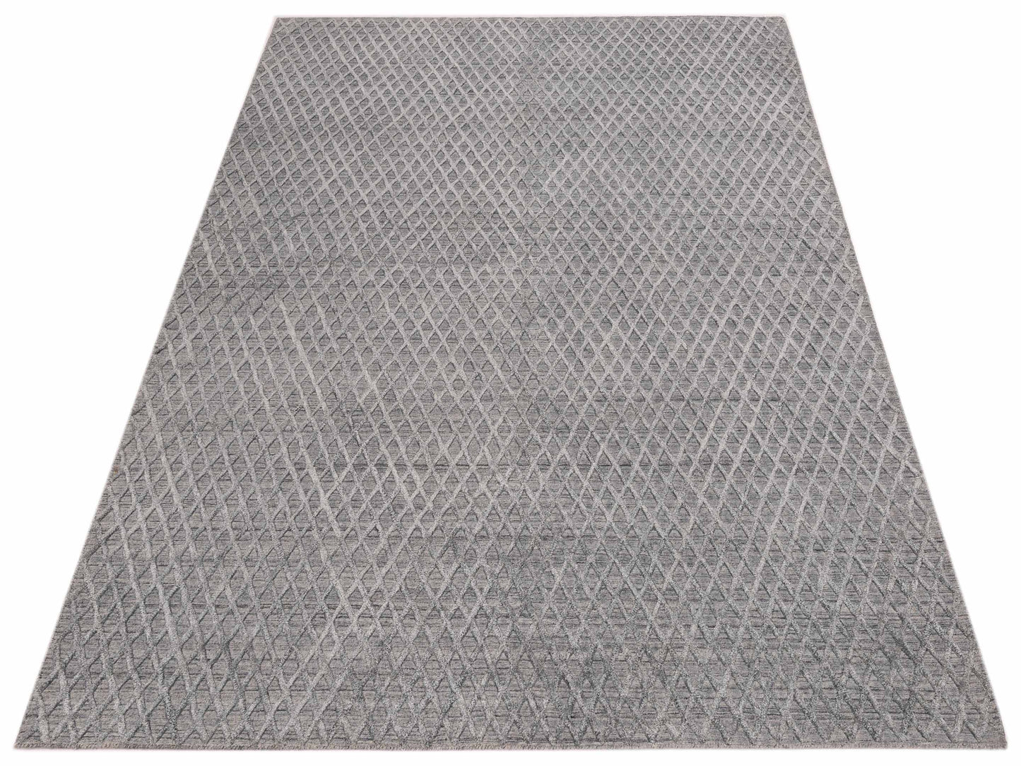 Siena Himalayan 142593 Gray Blue Gray Blue Contemporary Hand Knotted Rug