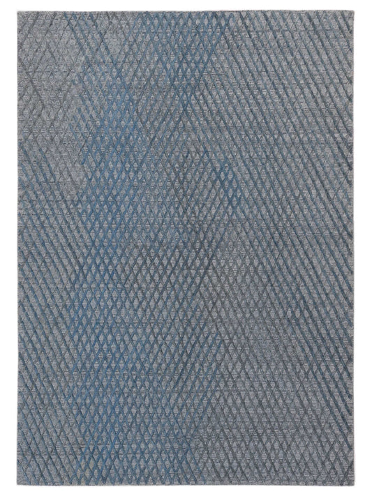 Siena Himalayan 142603 Gray Blue Contemporary Hand Knotted Rug