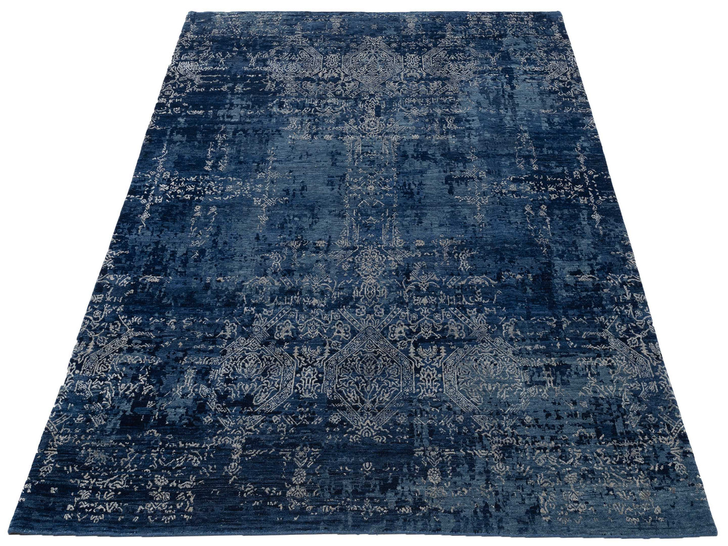 Siena Tibetino 142706 Navy  Contemporary Hand Knotted Rug