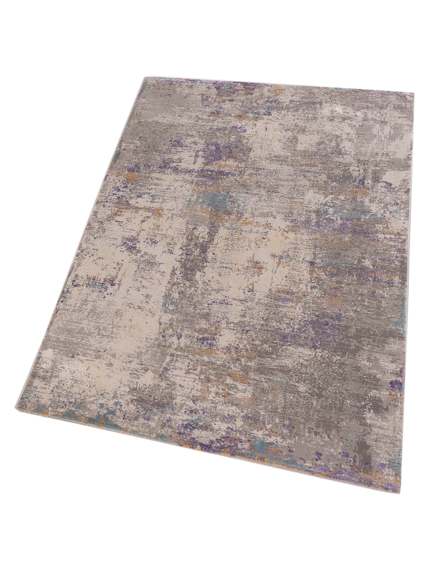 Bergamo Palermo 144398 Gray Purple Contemporary Machine Made Rug