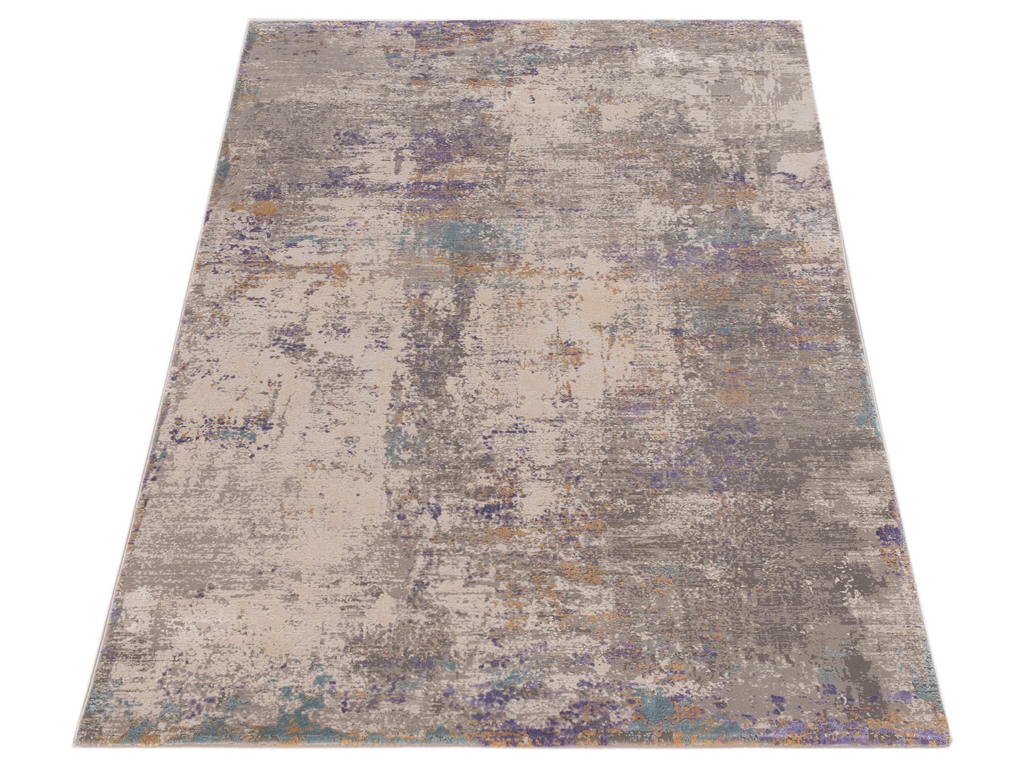 Bergamo Palermo 144398 Gray Purple Contemporary Machine Made Rug