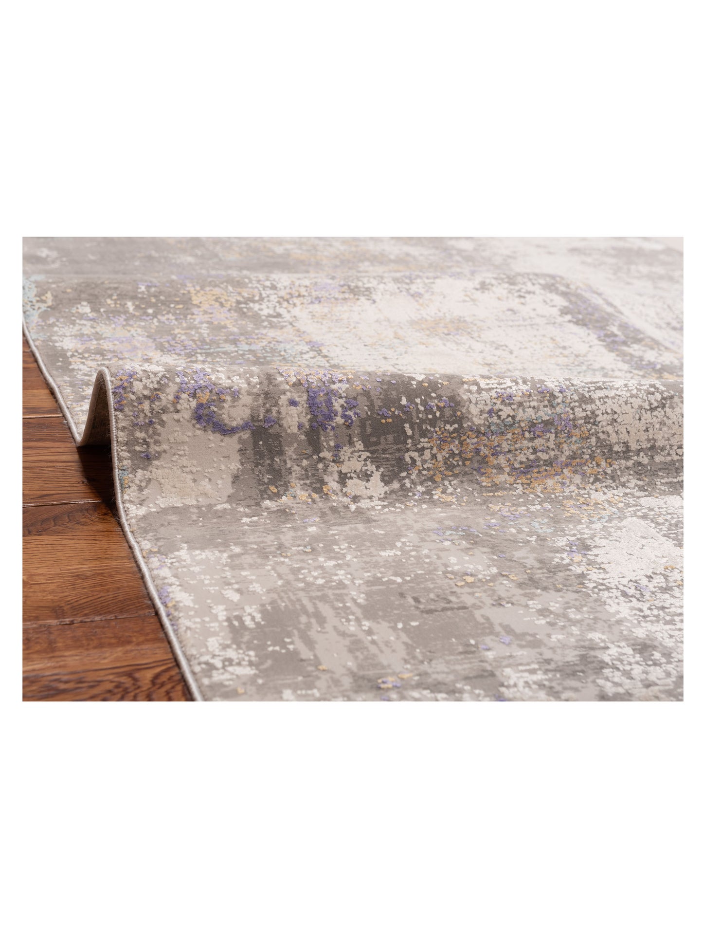 Bergamo Palermo 144398 Gray Purple Contemporary Machine Made Rug