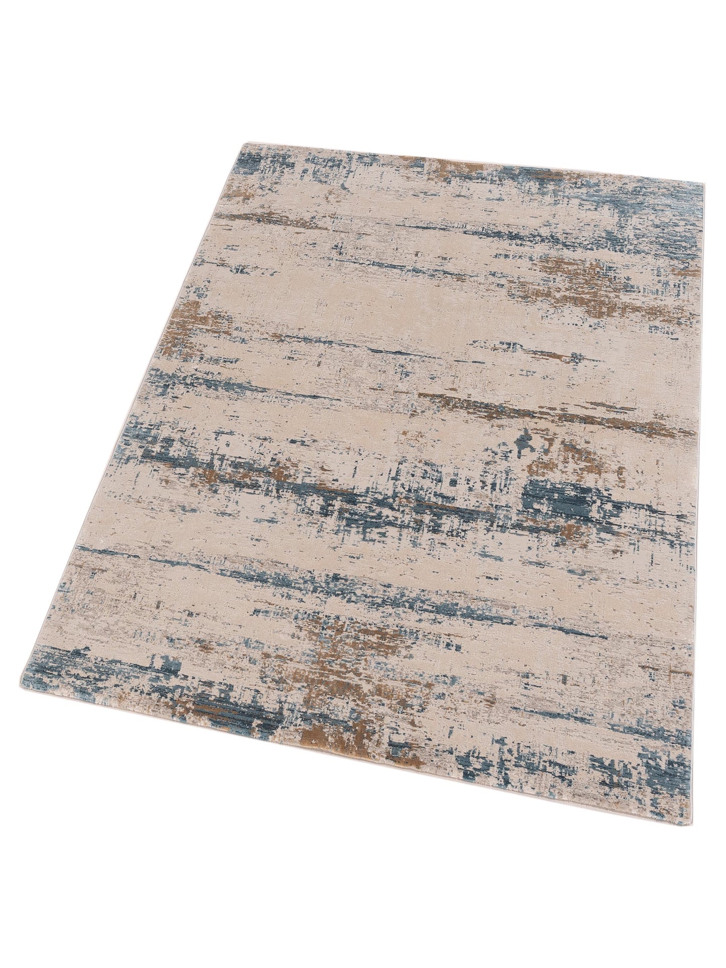 Bergamo Palermo 144409 Ivory Blue Contemporary Machine Made Rug