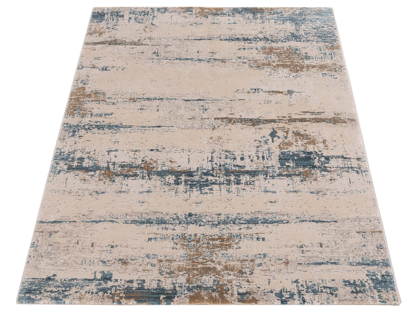 Bergamo Palermo 144409 Ivory Blue Contemporary Machine Made Rug