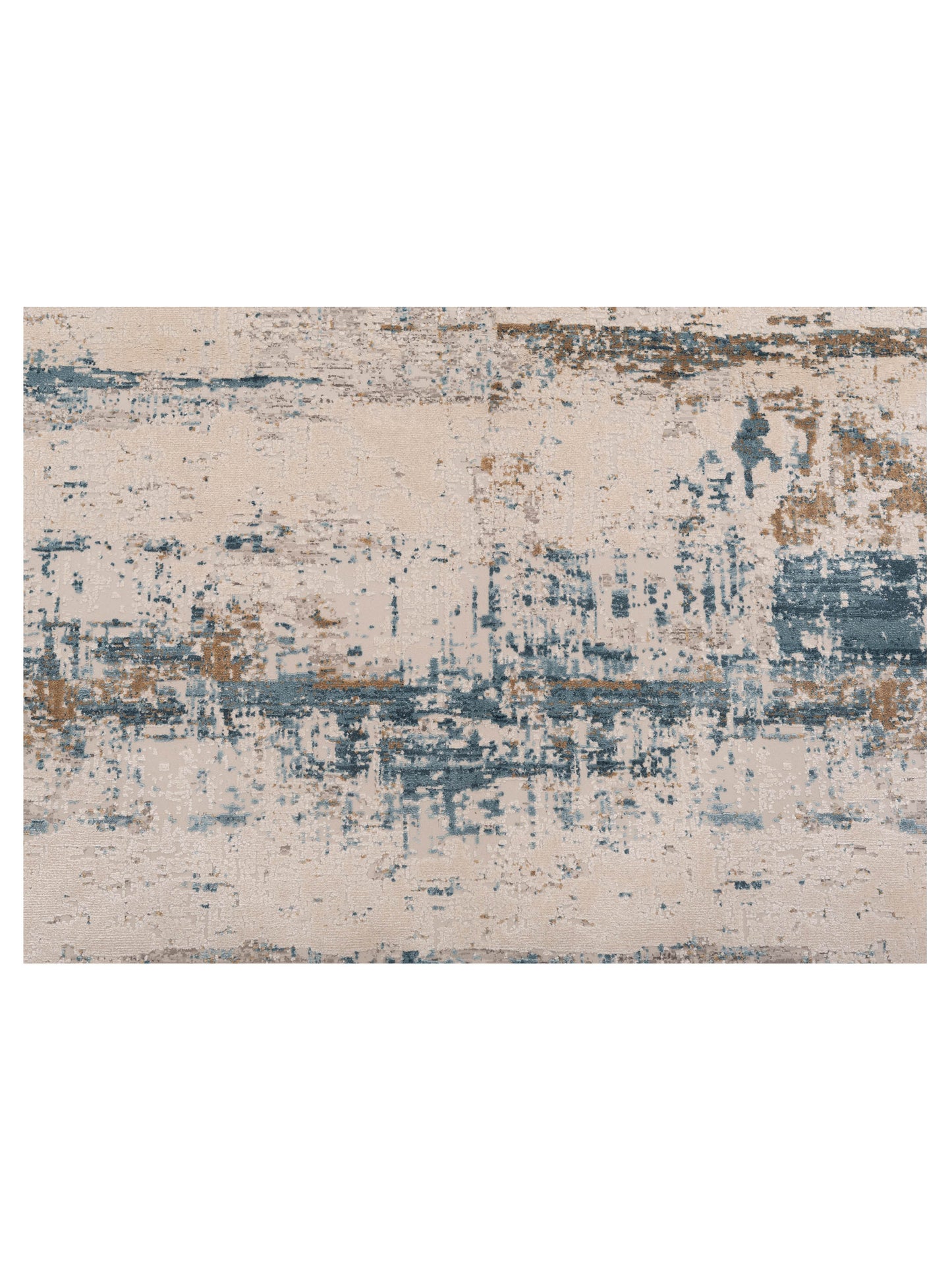 Bergamo Palermo 144409 Ivory Blue Contemporary Machine Made Rug