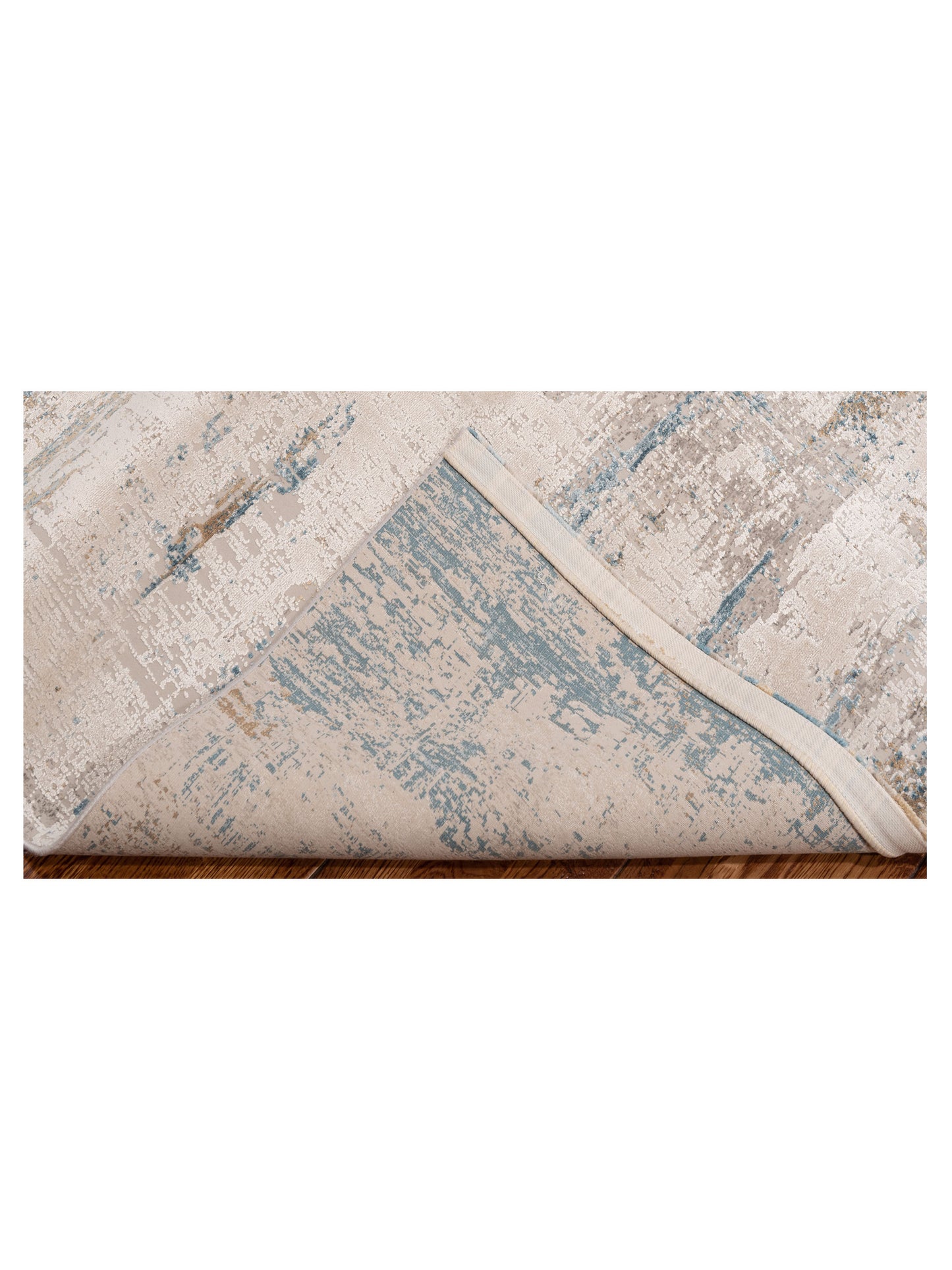 Bergamo Palermo 144409 Ivory Blue Contemporary Machine Made Rug