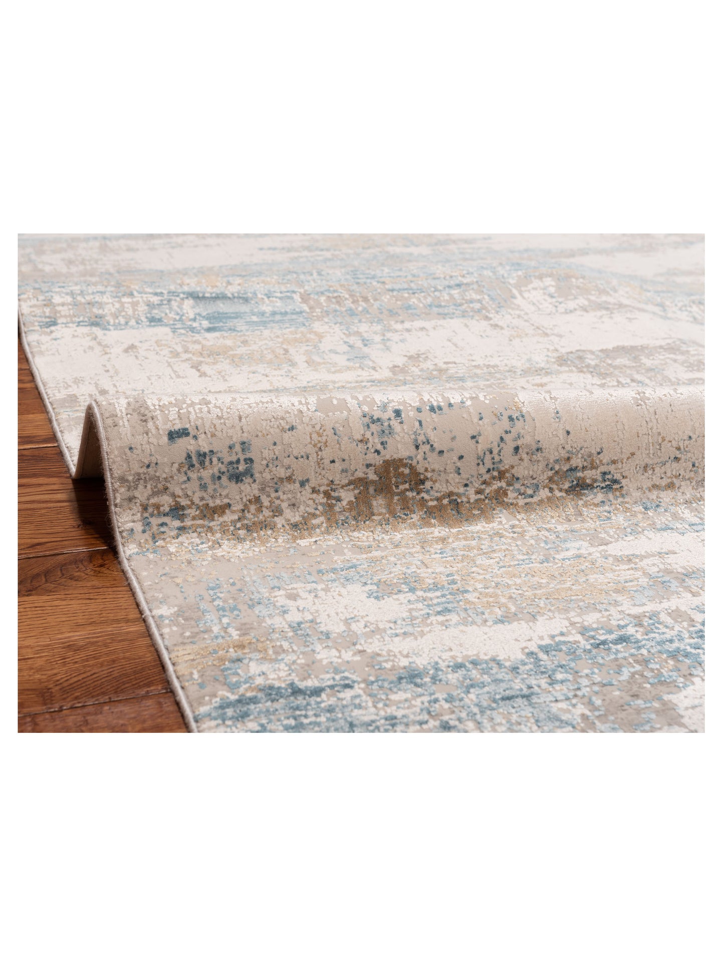 Bergamo Palermo 144409 Ivory Blue Contemporary Machine Made Rug