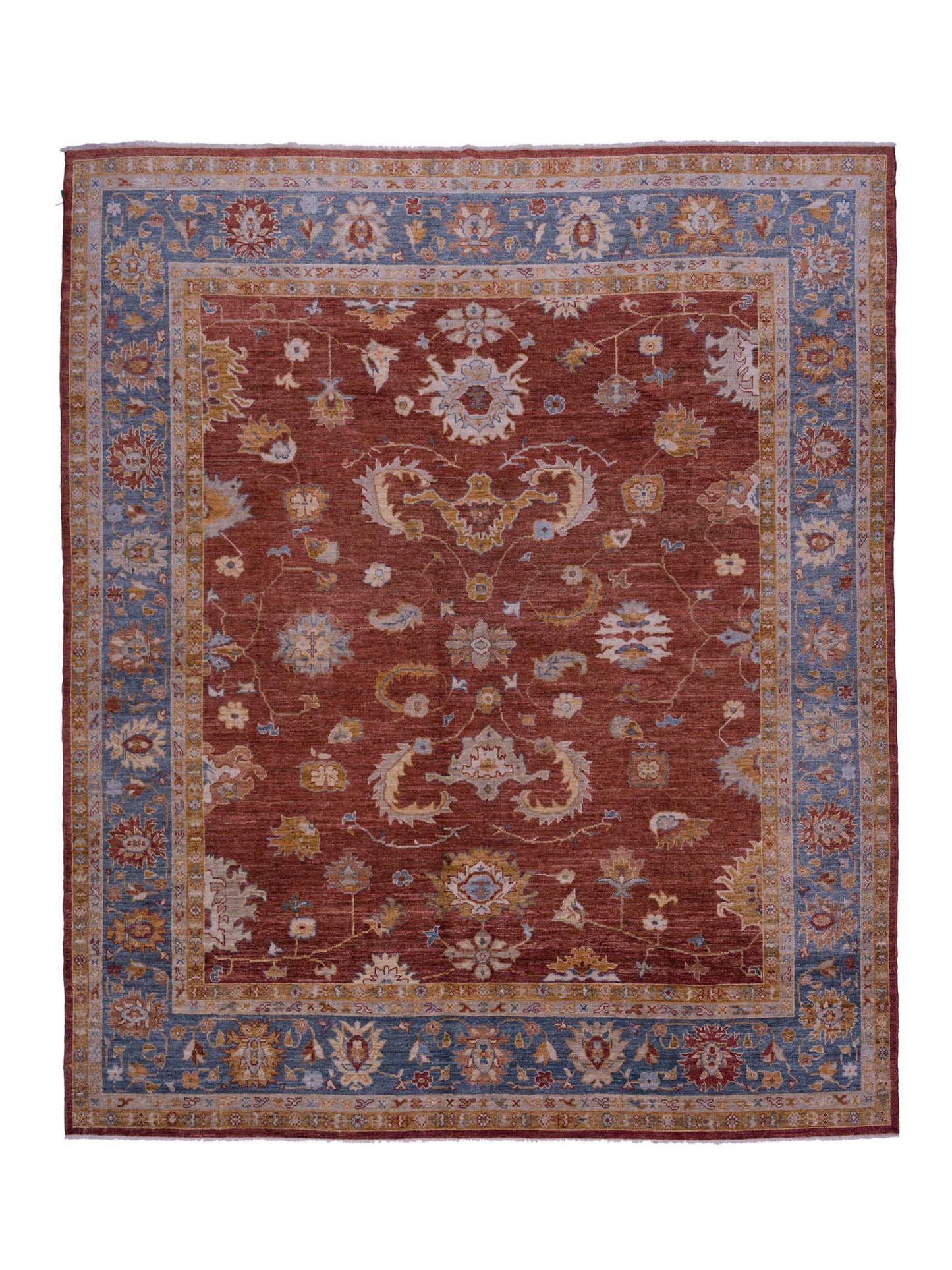 Authentic Angora Oushak Leyla Red Traditional Hand Knotted Rug