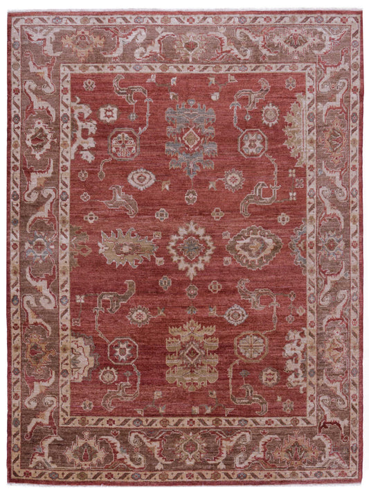 Authentic Angora Oushak Pinar Rust Traditional Hand Knotted Rug