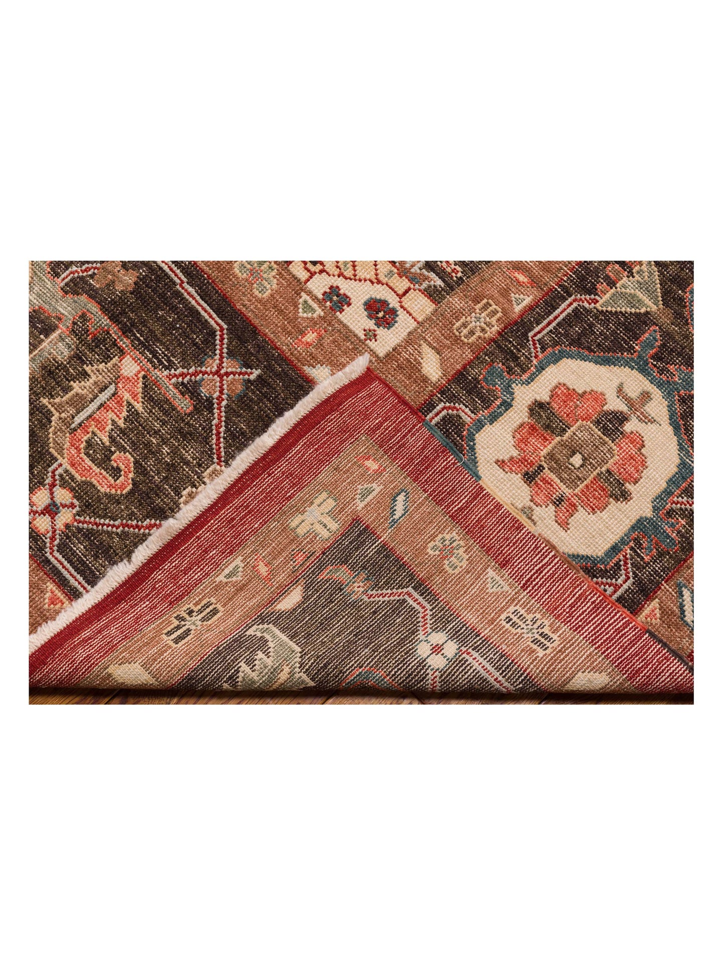 Rajpur Serapi 144658 Red Dark Brown Traditional Hand Knotted Rug